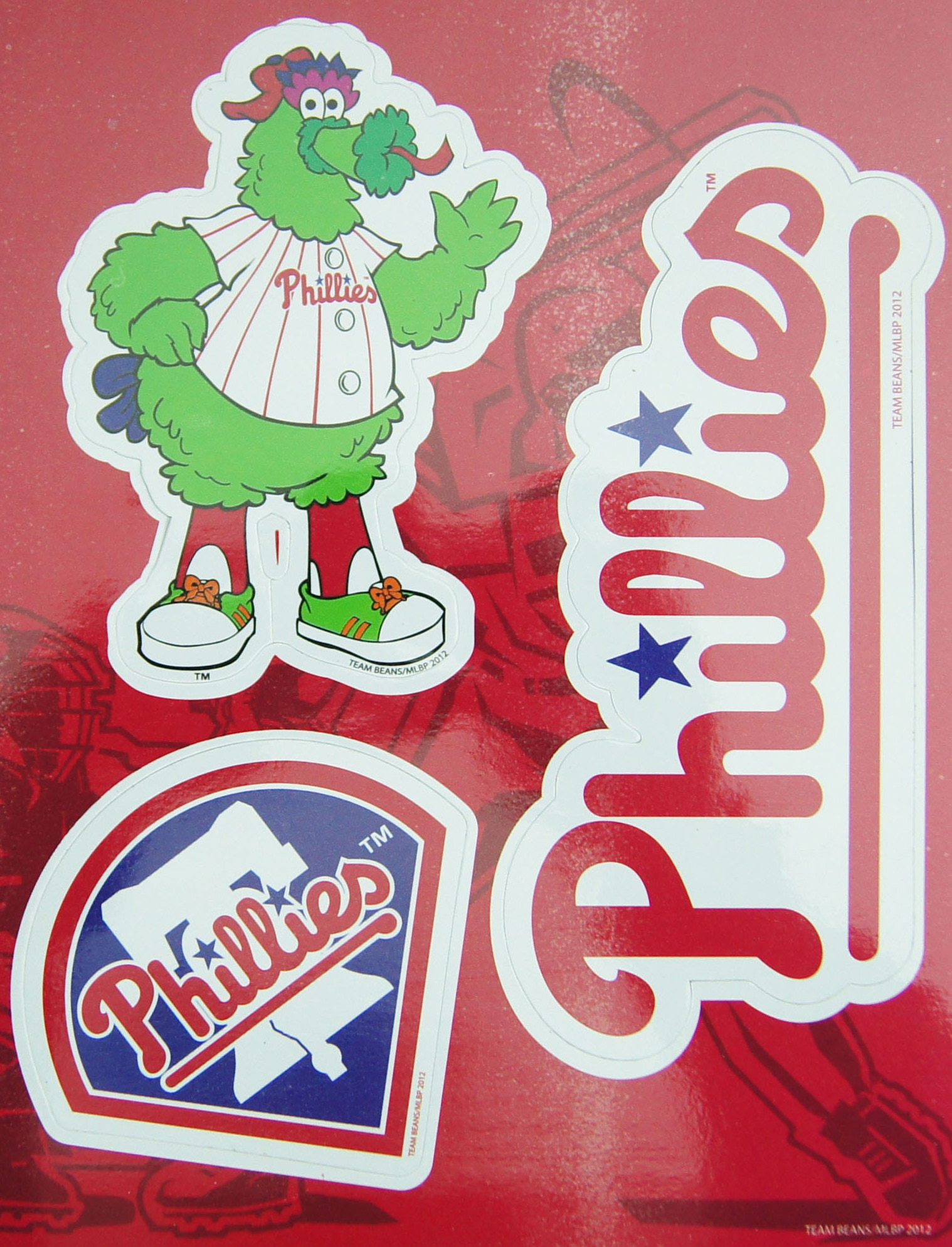 Lotto Di 3 Toppe Con Logo Phillie Phanatic, Mascotte Dei Philadelphia Phillies - Foto 2
